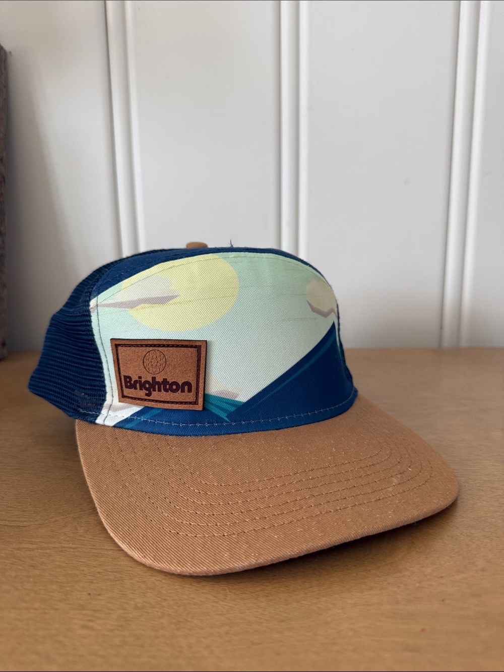 Brighton Navy, Tan & Mint Graphic Trucker Cap